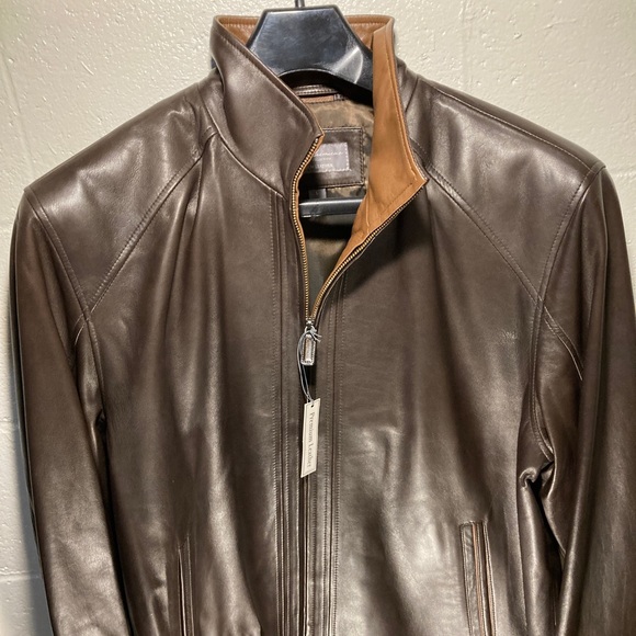 Brown lamb skin leather